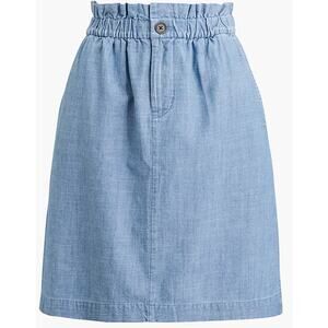 J.Crew Chambray Denim Skirt Size 12 Paper-Bag Comfortable NWT